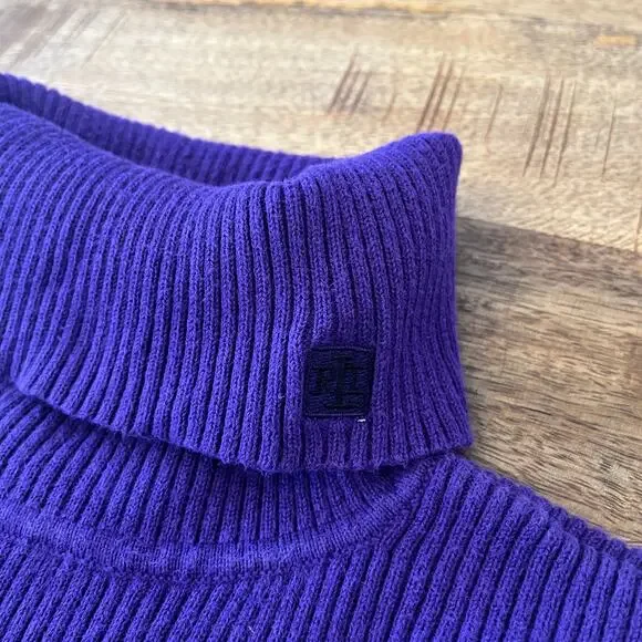 Lauren Ralph Lauren Turtleneck Sweater Women XS Ribbed Purple - Picture 7 of 10